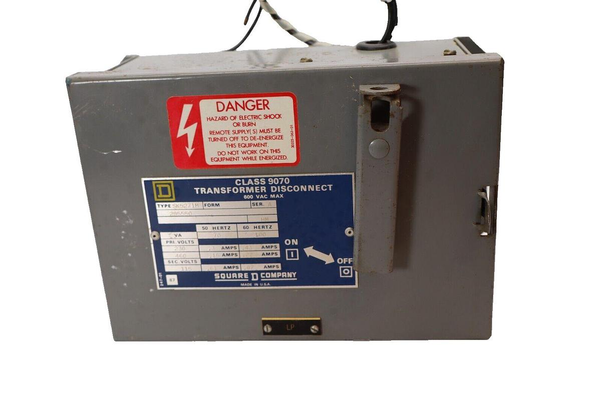 Used SQUARE D SK5271M Series A Class 9070 Transformer Disconnect