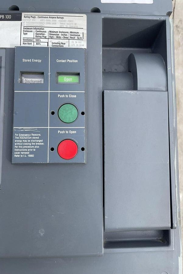 Westinghouse SPB100 3000A 3p 600V Pow-R-Way Breaker T51BLI, SPBR330F51, 3000 Amp