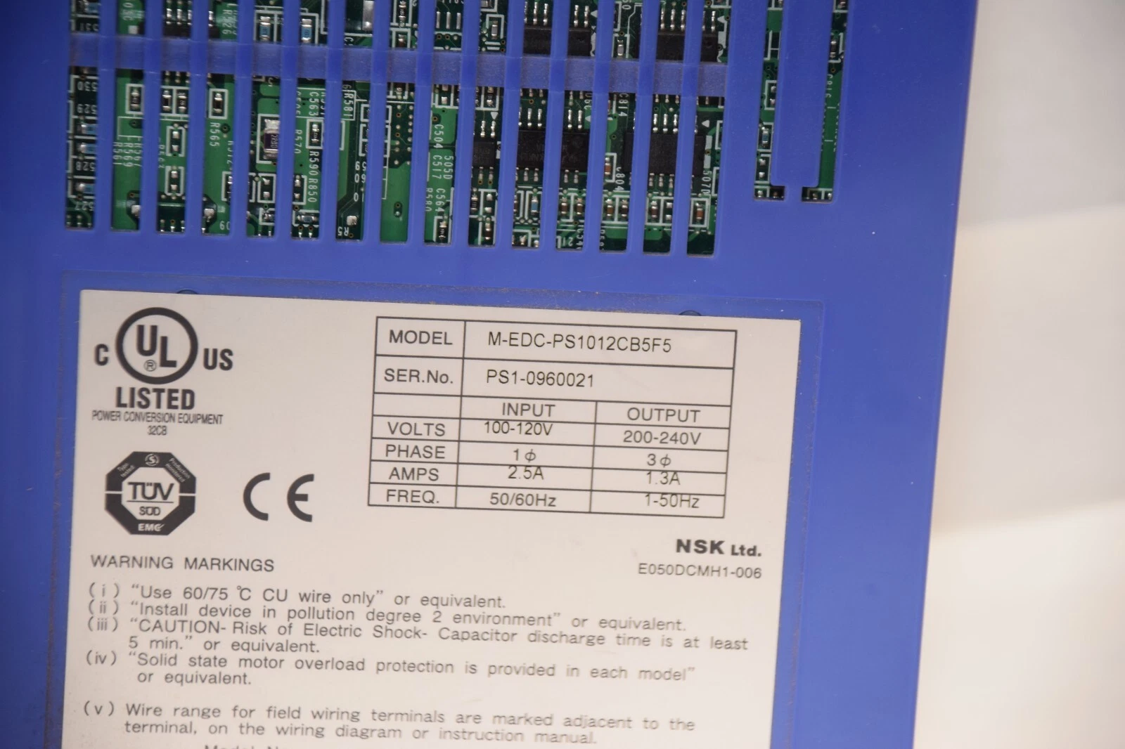 Used NSK M-EDC-PS1012CB5F5 100-120V Input 200-240V Output Servo Drive Controller