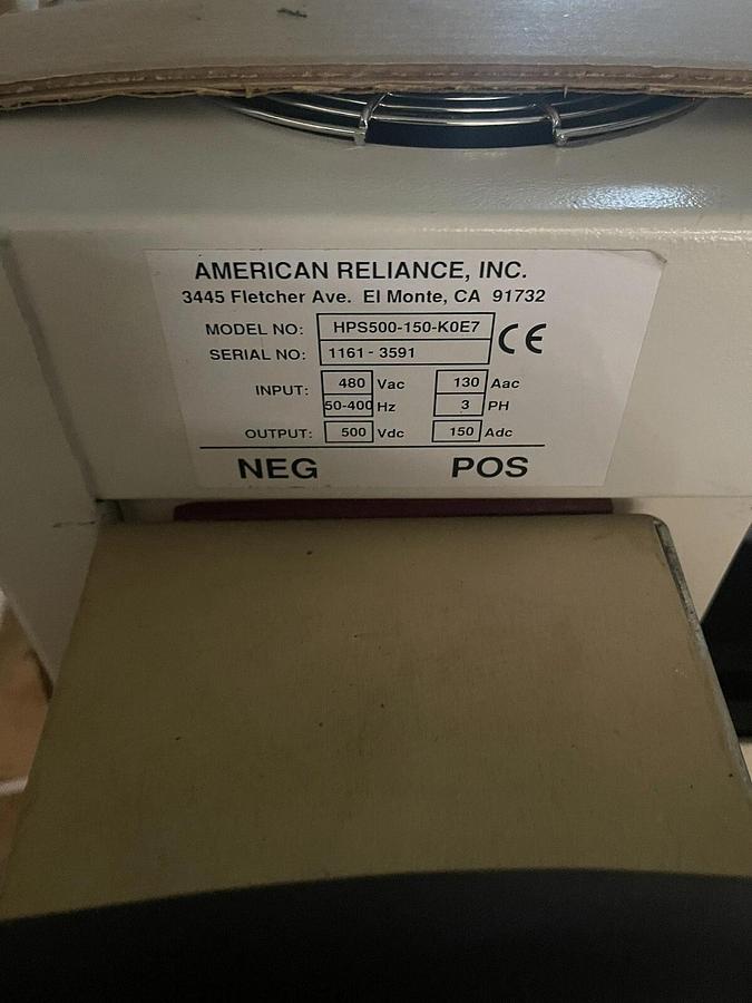 Used American Reliance Amrel HPS500-150-K0E7 epower High Power DC Power  Supply