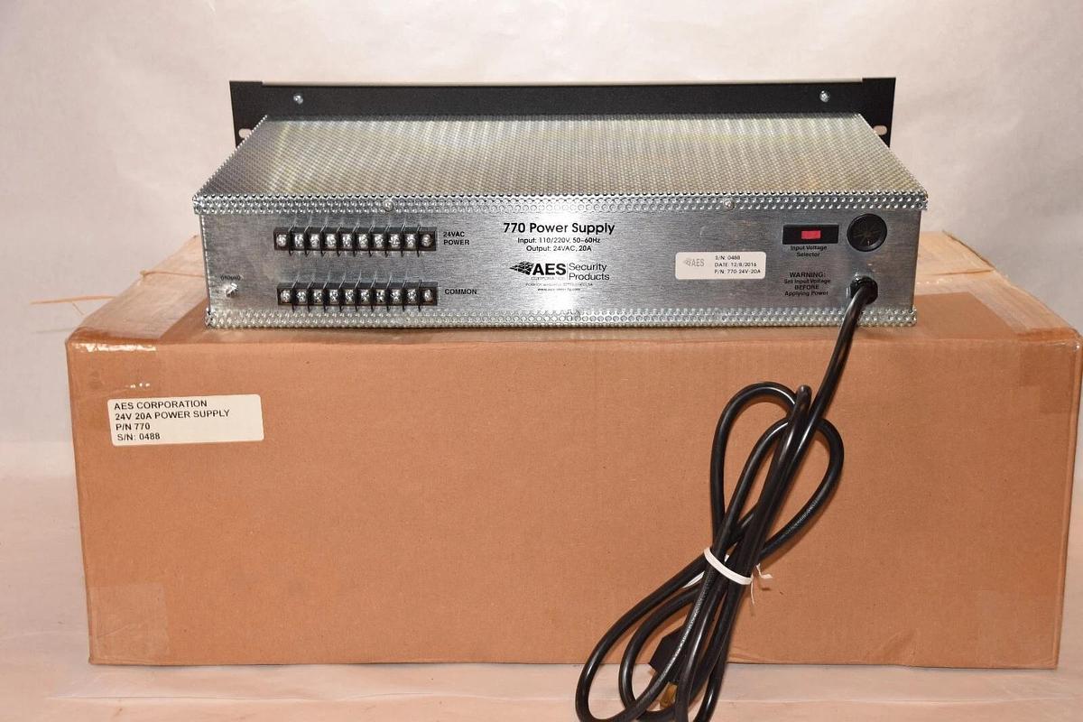 AES Security Products 770 Power Supply 24v 20a 770-24v-20a 110/120v (NEW)
