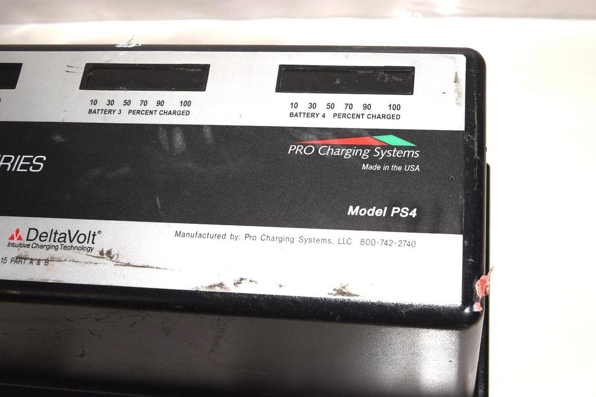 Used DeltaVolt PS4 Quad Pro Four 15Amp (4-Banks) Lithium Marine Battery Charger Boat