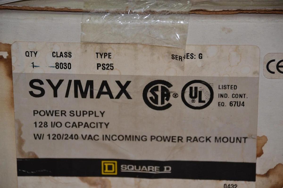 New SYMAX Square D 8030-PS-25  8030PS25 8030 PS25 ser:G  SY/MAX