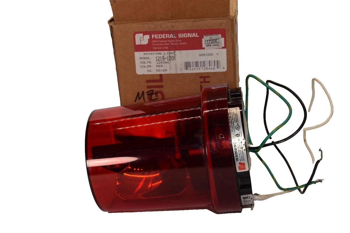 Federal Signal Red Rotating Light 121S-120R  121S120R 120Vac (New)