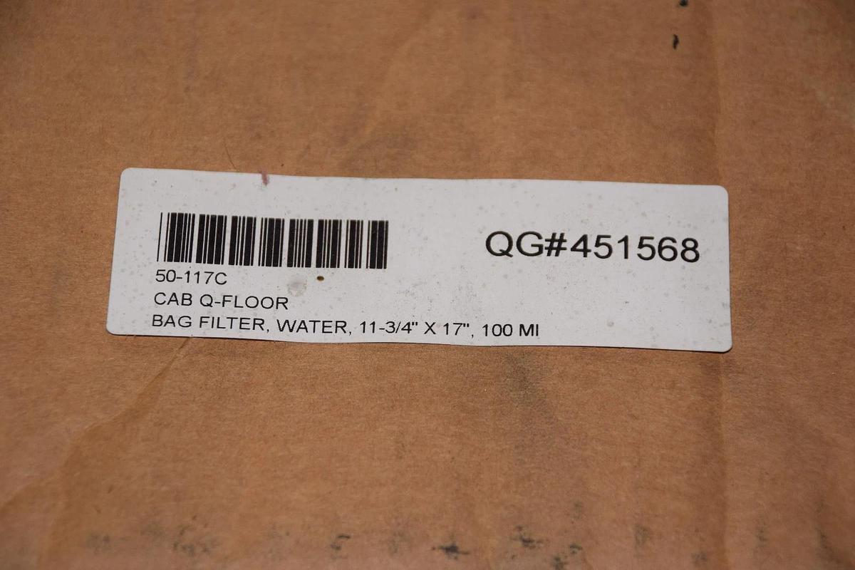 Used CAB Bag Filter Sock 100 MI, filter bag, 50-117C, 11-3/4" X 17" (Lot of 10 - NEW)