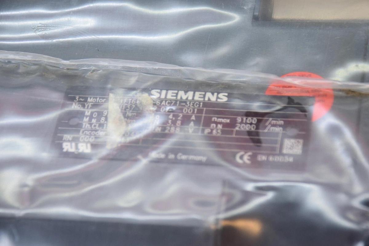 SIEMENS 1FT60646AC713EG1 1FT6064-6AC71-3EG1 2000rpm 9.5nm AC Servo Motor NEW