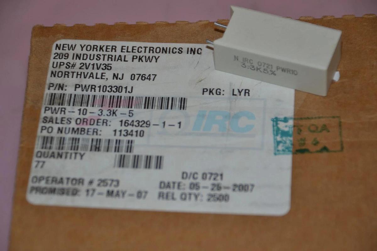 Lot 77 Siemens IRC Switches PWR103301J PWR-10-3.3K-5 NIRC 0721 PWR10 3.3K5% NEW