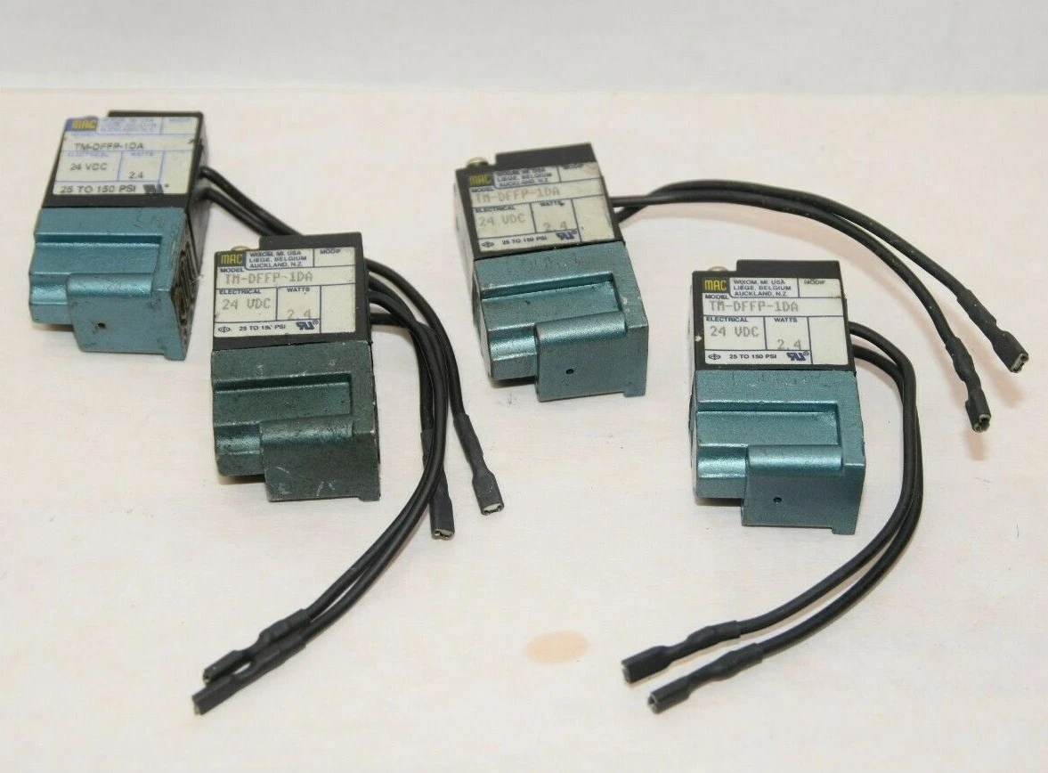 Used (Lot of 4) MAC VALVES TM-DFFP-1DA 150psi 24Vdc 2.4W Solenoid Valve