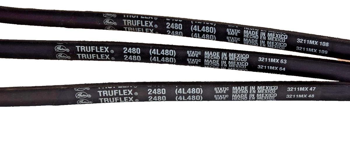 Gates Trueflex V-Belt 2480 4L480 Vbelt (Lot of 3)