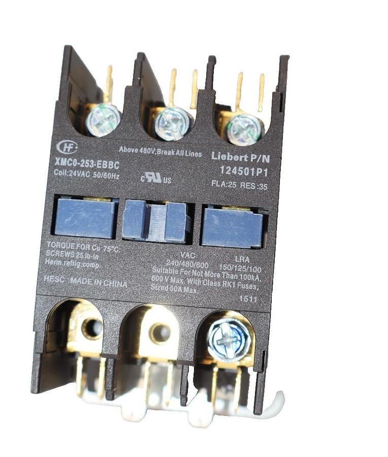 Used LIEBERT / HOMER XMC0-253-EBBC , 124501P1 24Vac 50/60Hz Contactor