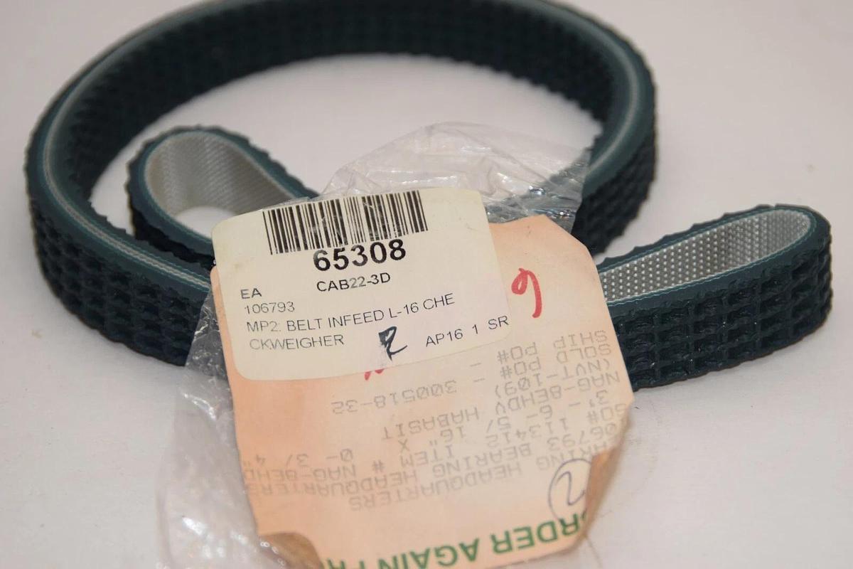 (NEW) 106793 CAB22-3D MP2 L-16 0.75" Wide Checkweighter Infeed Belt