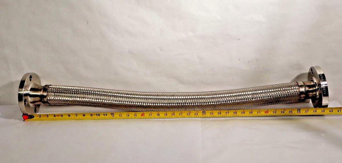 2" x 36" Braided SS Stainless Flexible Hose w/ Flange F316/316L SA/A182 NEW