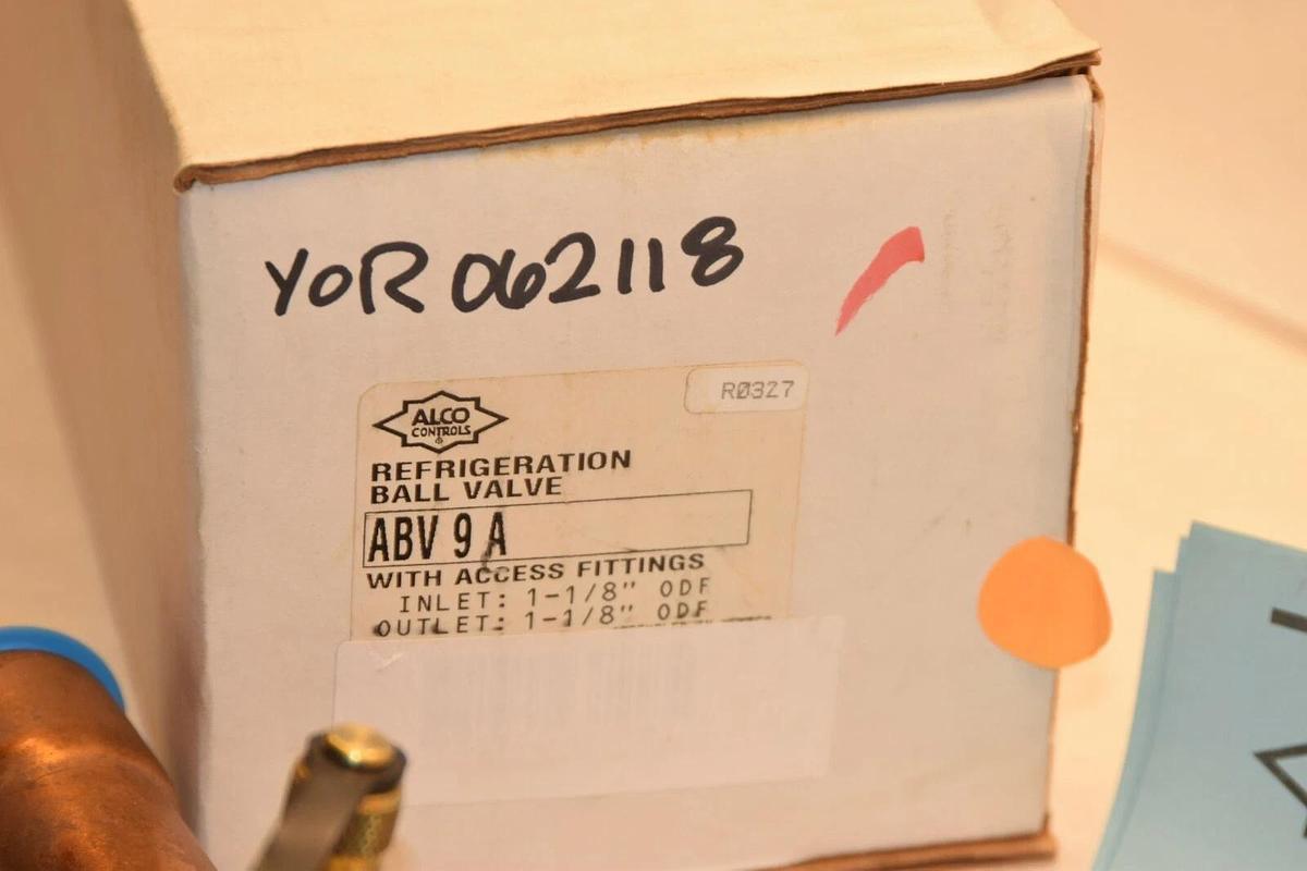 (New) ALCO COPELAND EMERSON ABV9A Refrigeration Ball Valve ABV 9 A 1-1/8" 1 1/8"