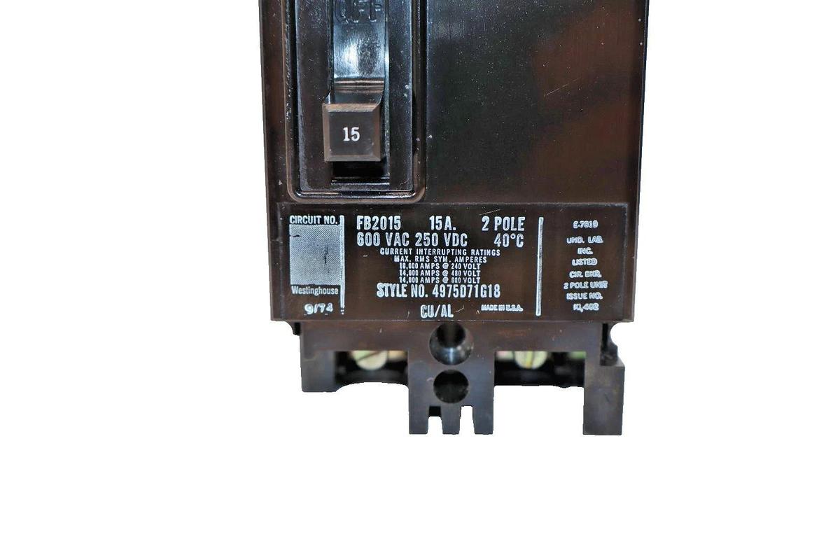 Westinghouse Circuit Breaker EB2015 15A 15 Amp 2P 2 pole (New - Chipped*)