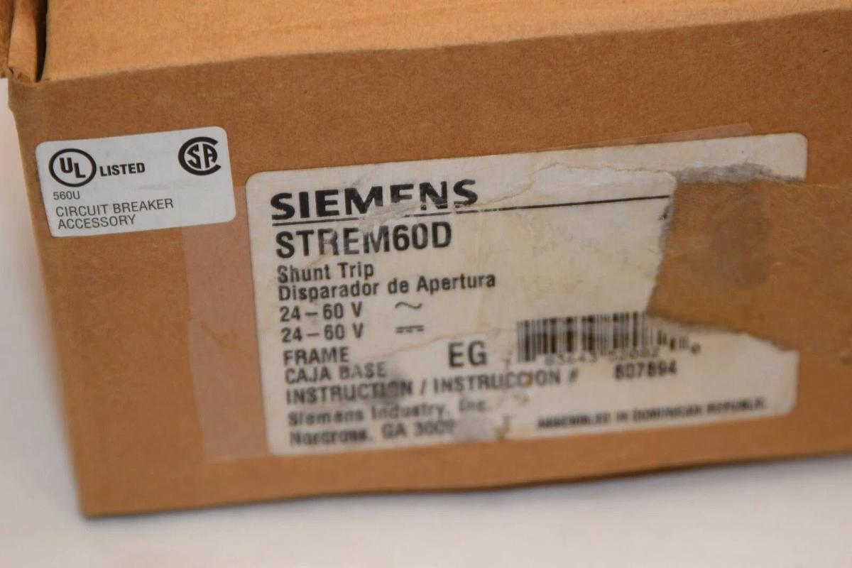 Siemens STREM60D Shunt Trip 24-60v NEW