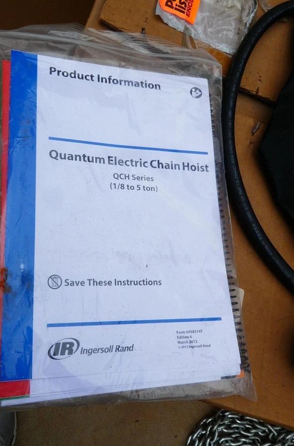 Ingersoll Rand 3 Ton IR Quantum Electric Hoist 25 Ft. Chain QCH200-2ND300 (New)