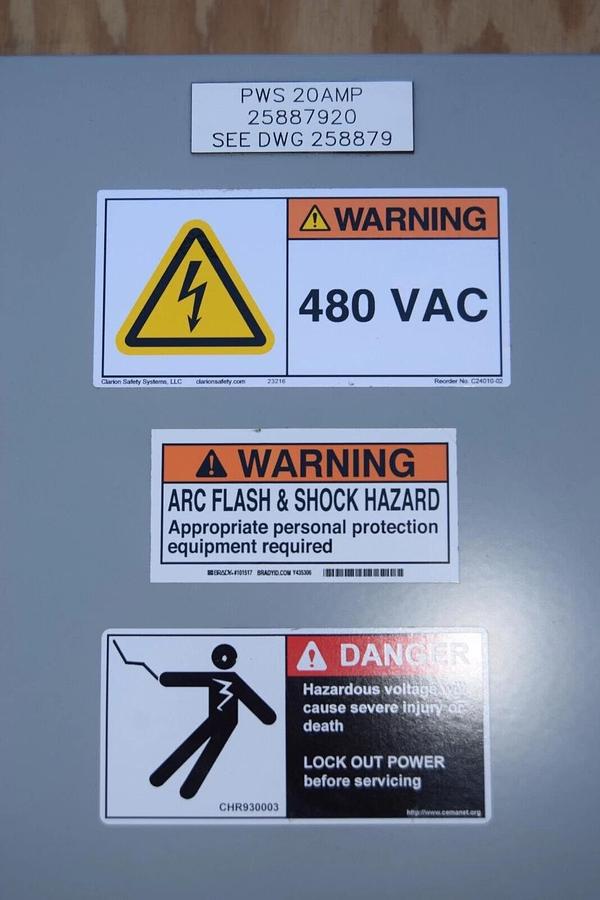 HOFFMAN CSD12248 Enclosure w/ 24v Power Supply 20A Disconnect 480v 3RV2711-1DD10