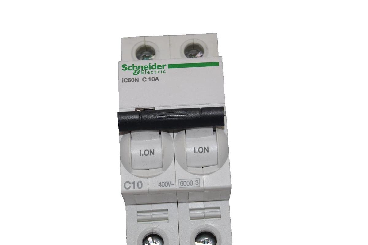 Used SCHNEIDER ELECTIRC iC60N C 10A , CNS14816-2 2P 400V Miniature Circuit Breaker