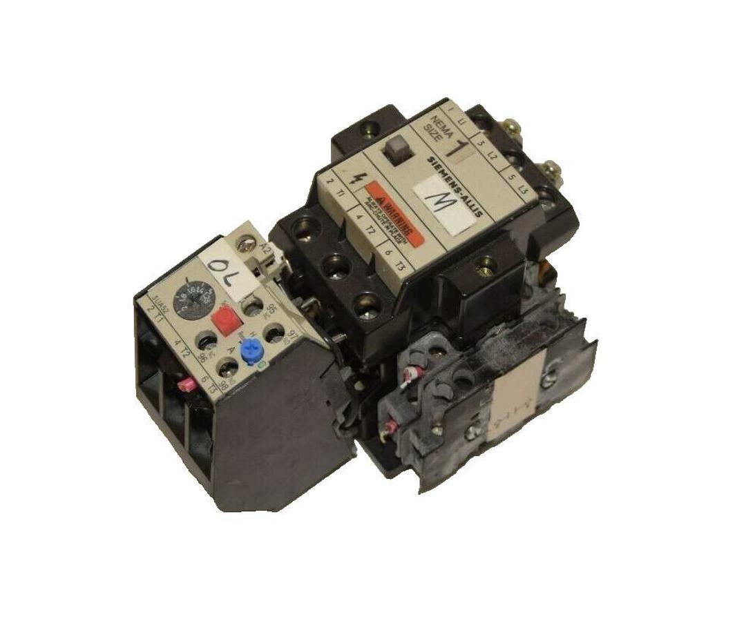 Used SIEMENS CXL10*3 110-120V Size 1 Starter W/ Relay 3UA52 00-1B 1,25-2A