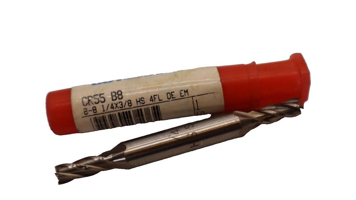 (NEW) PRO CUT II CR55 B8 B-8 1/4" x 3/8" HS 4FL DE EM Two Flute Double End Mill