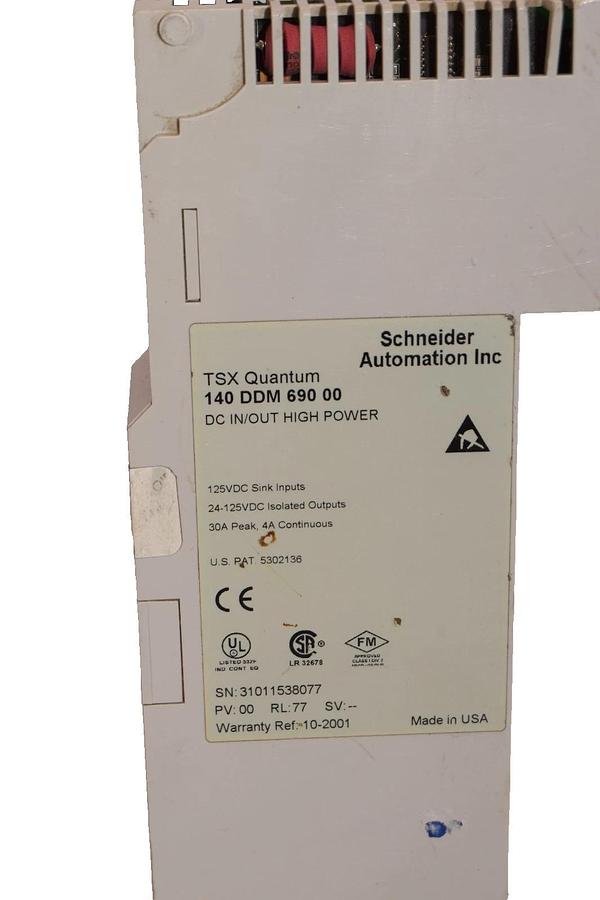 Used Schneider TSX Quantum 140 DDM 690 00 In/out High Power Module *No Front Cover*