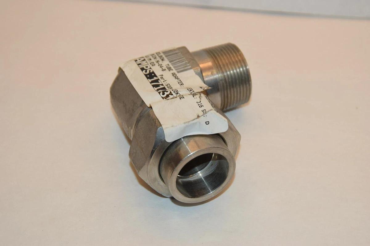 (NEW) ASP AMP 1714313 SSP A220kWME 1-1/4" NPT 316 S/S Elbow Tube Adapter