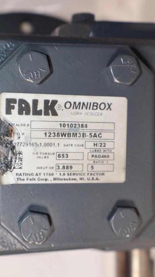 Falk Omnibox Gear Box Worm Speed Reducer 1238WBM3B-5AC 10102388 RIGHT 5:1 NOS