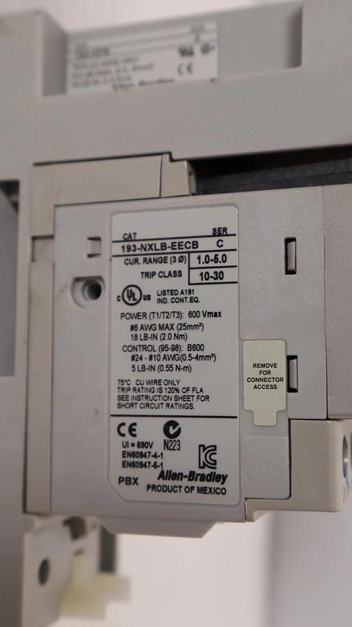 Used ALLEN BRADLEY 193-NXLB-EECB , 193NXLBEEDB Series C Overload Relay 1.0-5.0A
