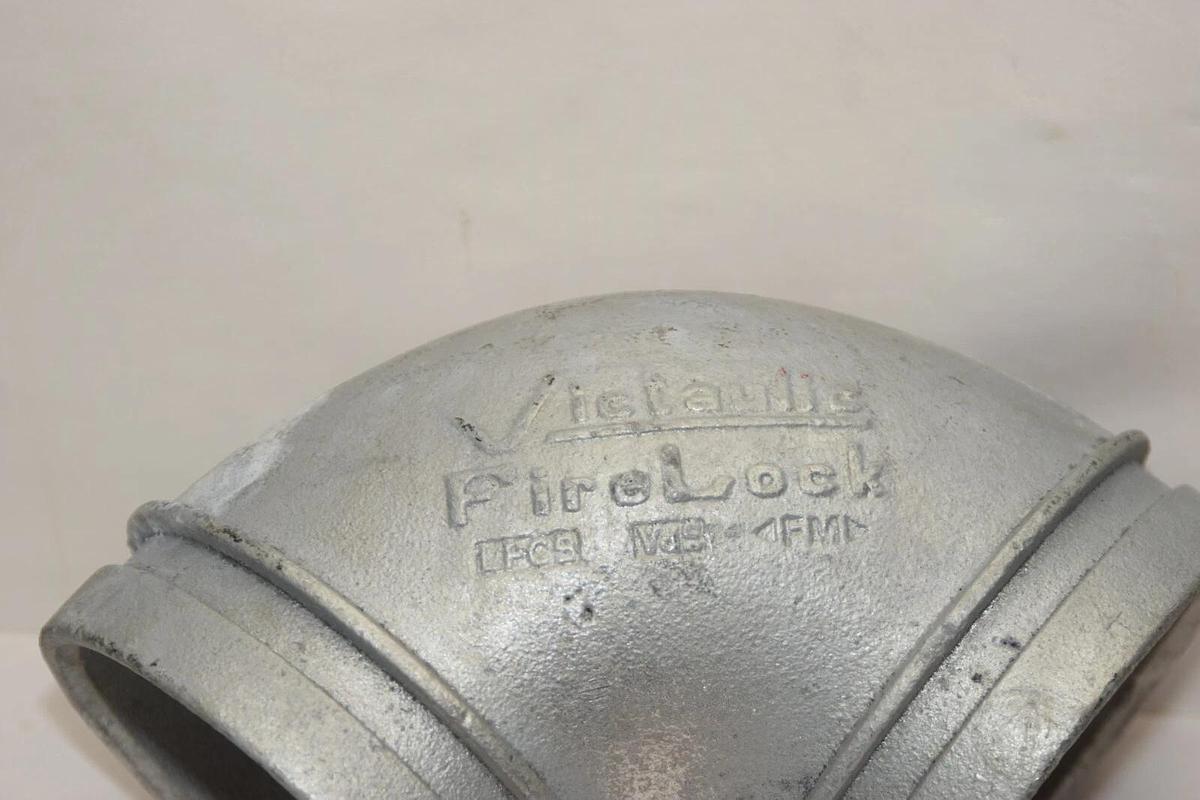 VICTAULIC 4" 4/114.3 001 Firelock Grooved Galvanized 90° 90 Degree Elbow (NEW)