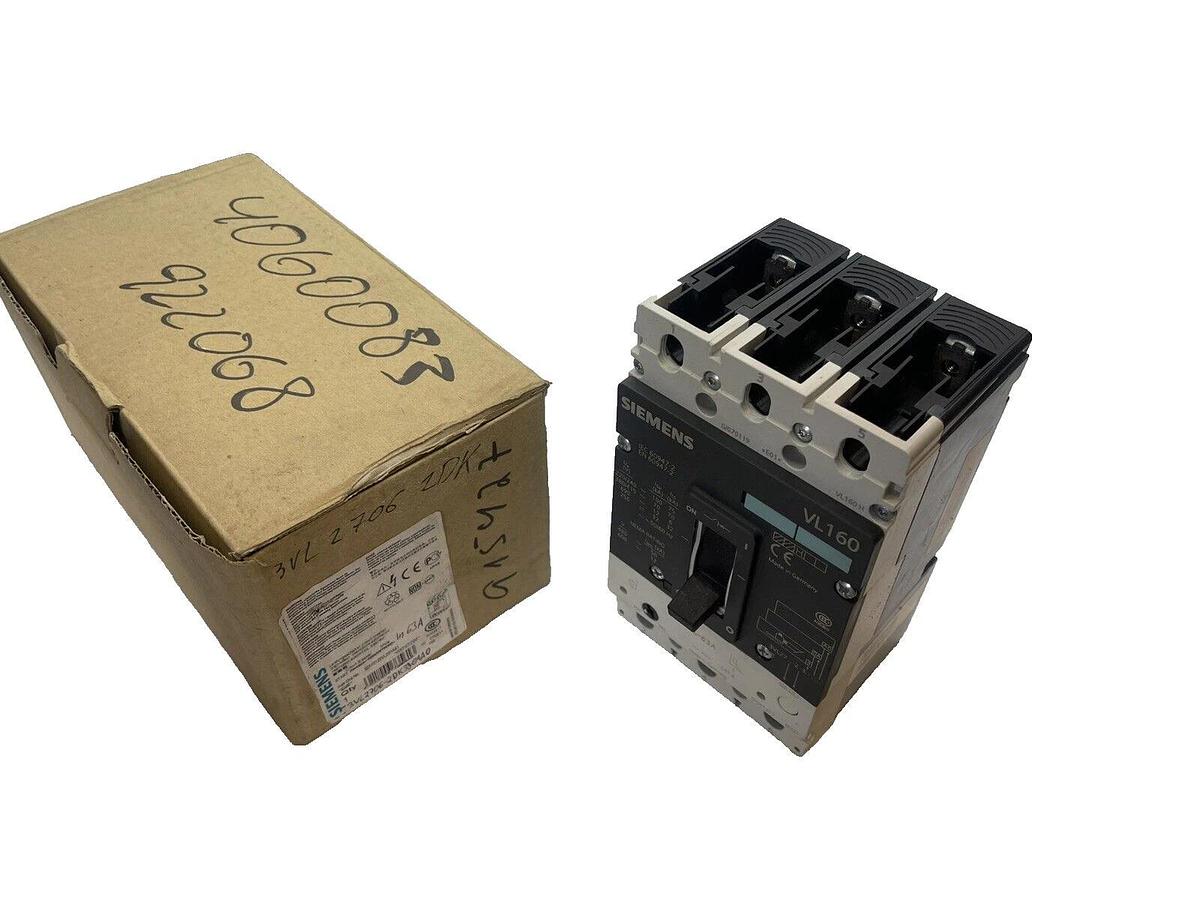 (NEW) SIEMENS 3VL2706-2DK33-0AA0 Breaker 3VL27062DK330AA0 63A 63Amp