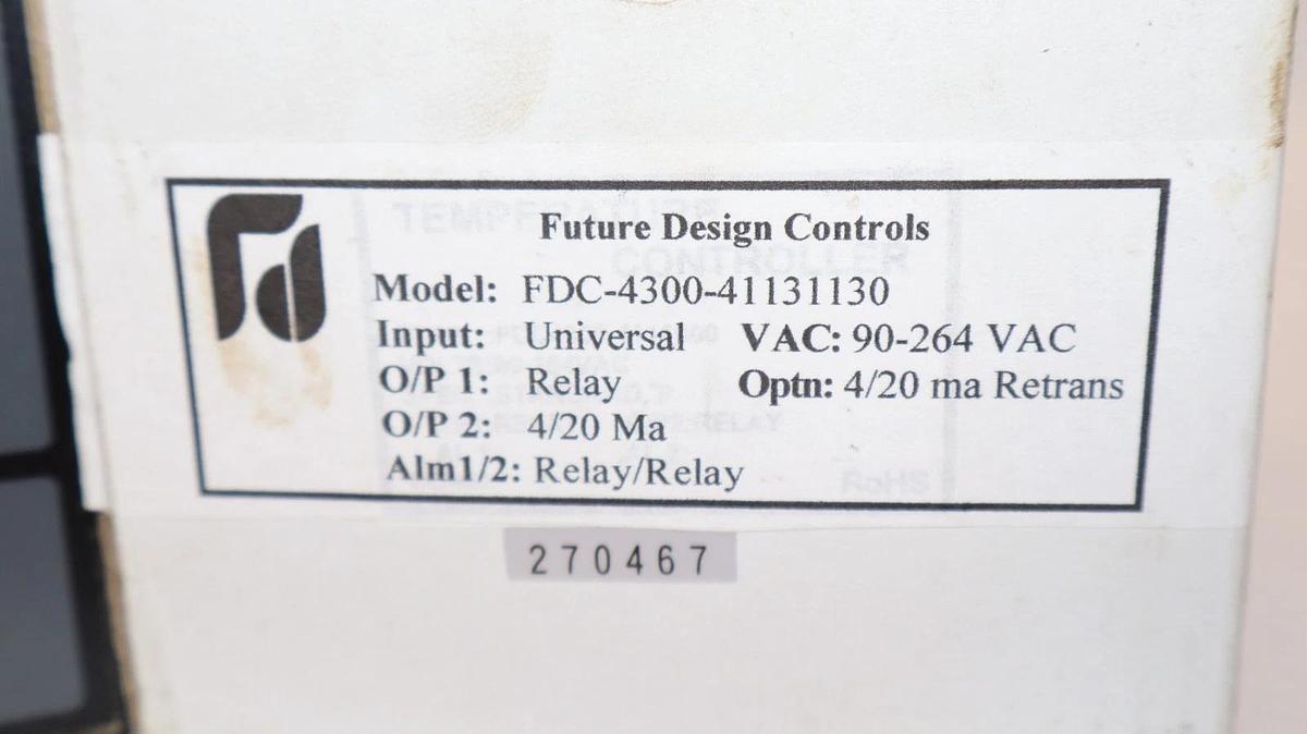 Future Design Controls FDC-4300-41131130 90-264Vac Temperature Controller (New)
