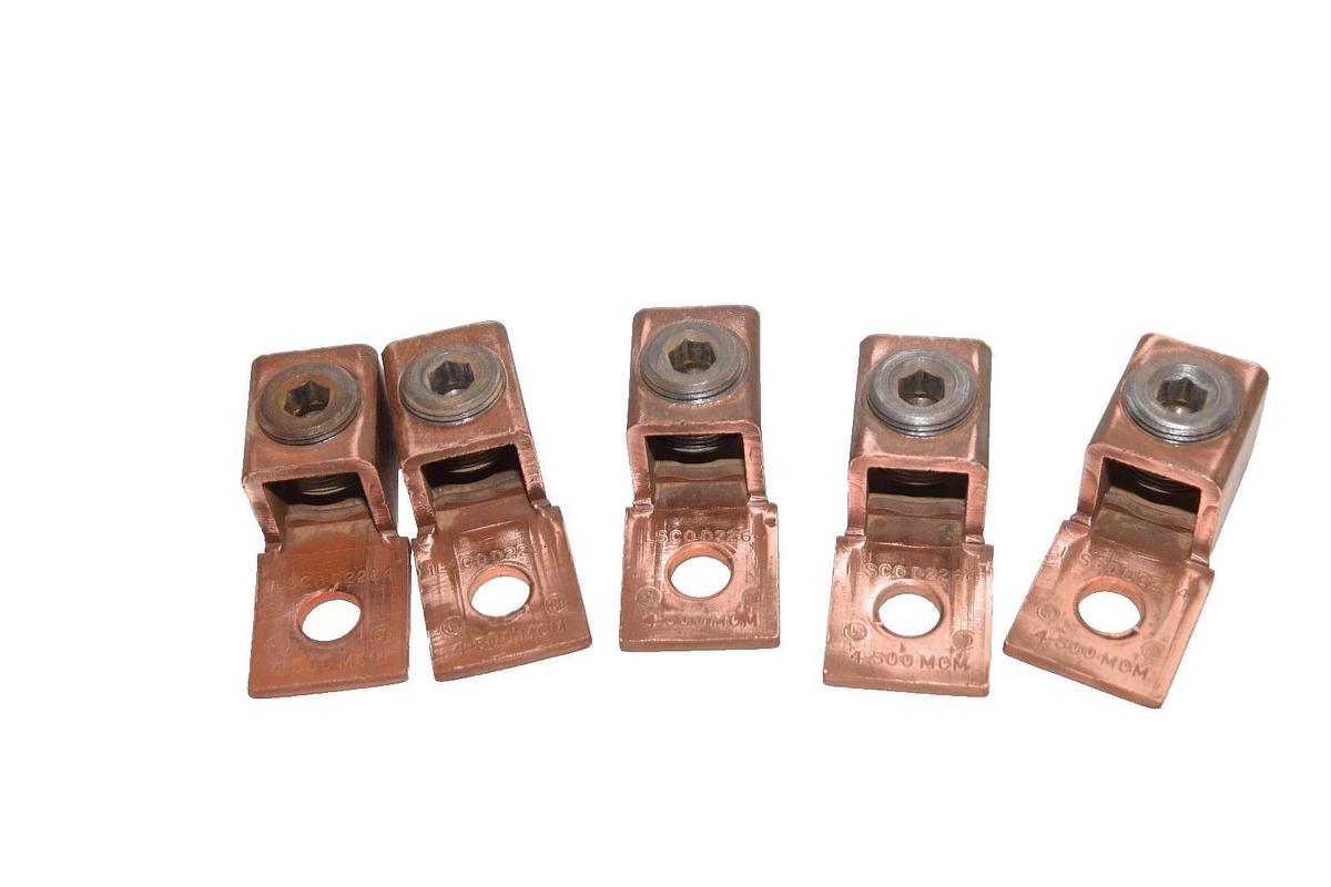 Used Ilsco D2264 4-500MCM Solid Copper Lugs (Lot of 5)