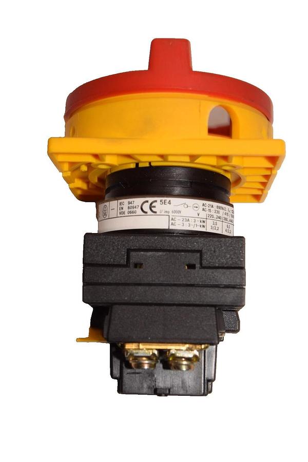 Used Moeller T0-1-102 , T01102 01 Amp 600Vac Red Main Power Switch