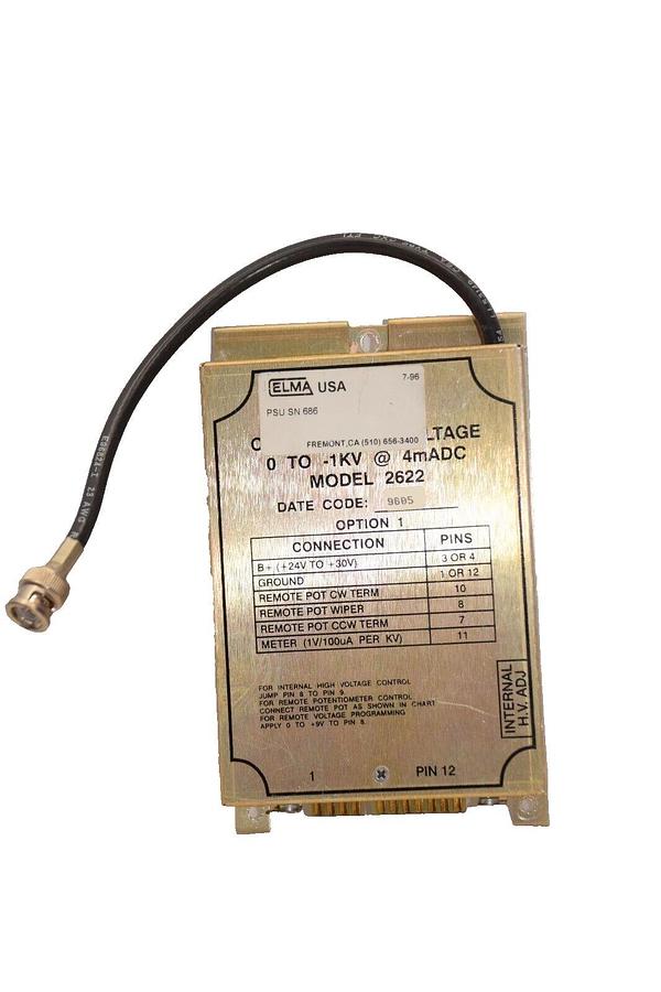 Used ELMA / BERTAN 2622 0 to -1Kv @ 4mADCPower Supply