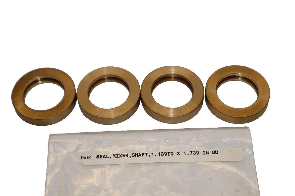 1.139" ID x 1.739" OD Shaft Mixer Seal , Brass (New - Lot of 4)