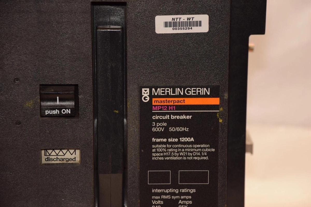 Used Merlin Gerin, Square D, Masterpact MP12H1 STR58U Trip 54750 3p 600v 1200A