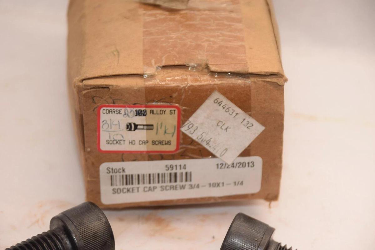 (NEW - Box 25)  3/4"-10x1-1/4" Coarse Alloy Steel Socket Head Cap Screw