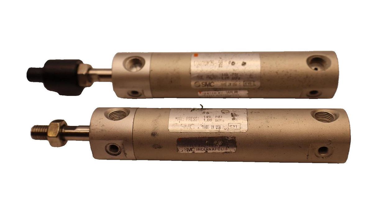 Used (Lot of 2) SMC CDG1UN20-50 , CDG1UN2050 145psi 1.0MPa Pneumatic Cylinder