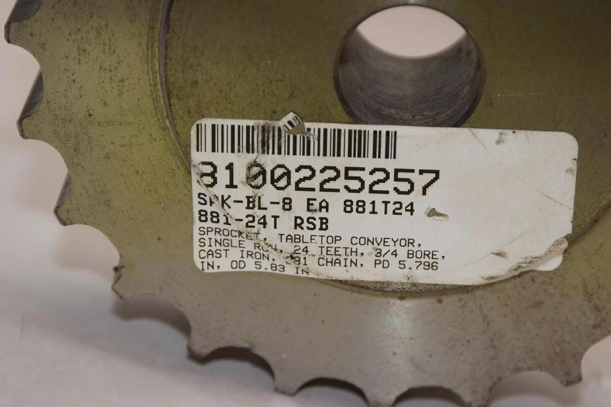 (NEW) REXNORD 881-24T 88124T SPK-BL-8 3/4" Bore Tabletop Conveyor Sprocket