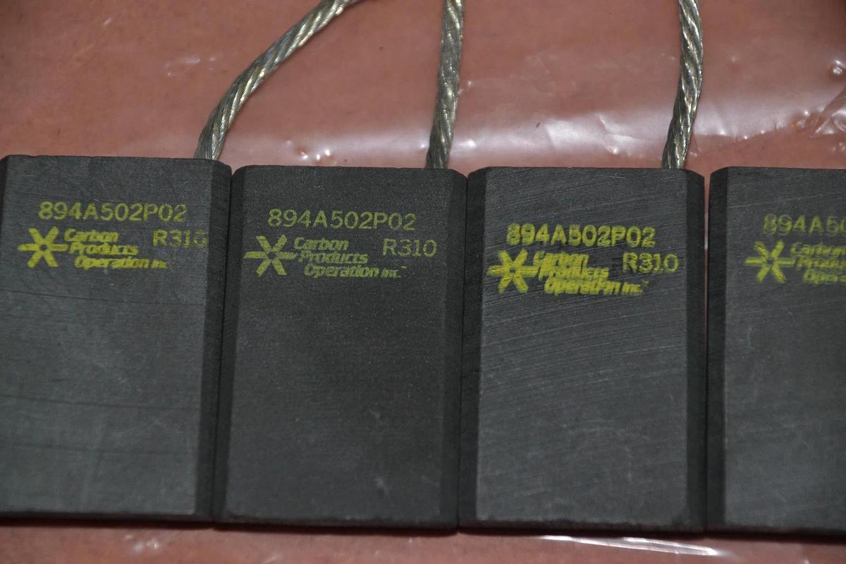 Used (4) CARBON PRODUCTS MOTOR BRUSH 2 X 1 1/4 X 3/8 894A502P02 R310