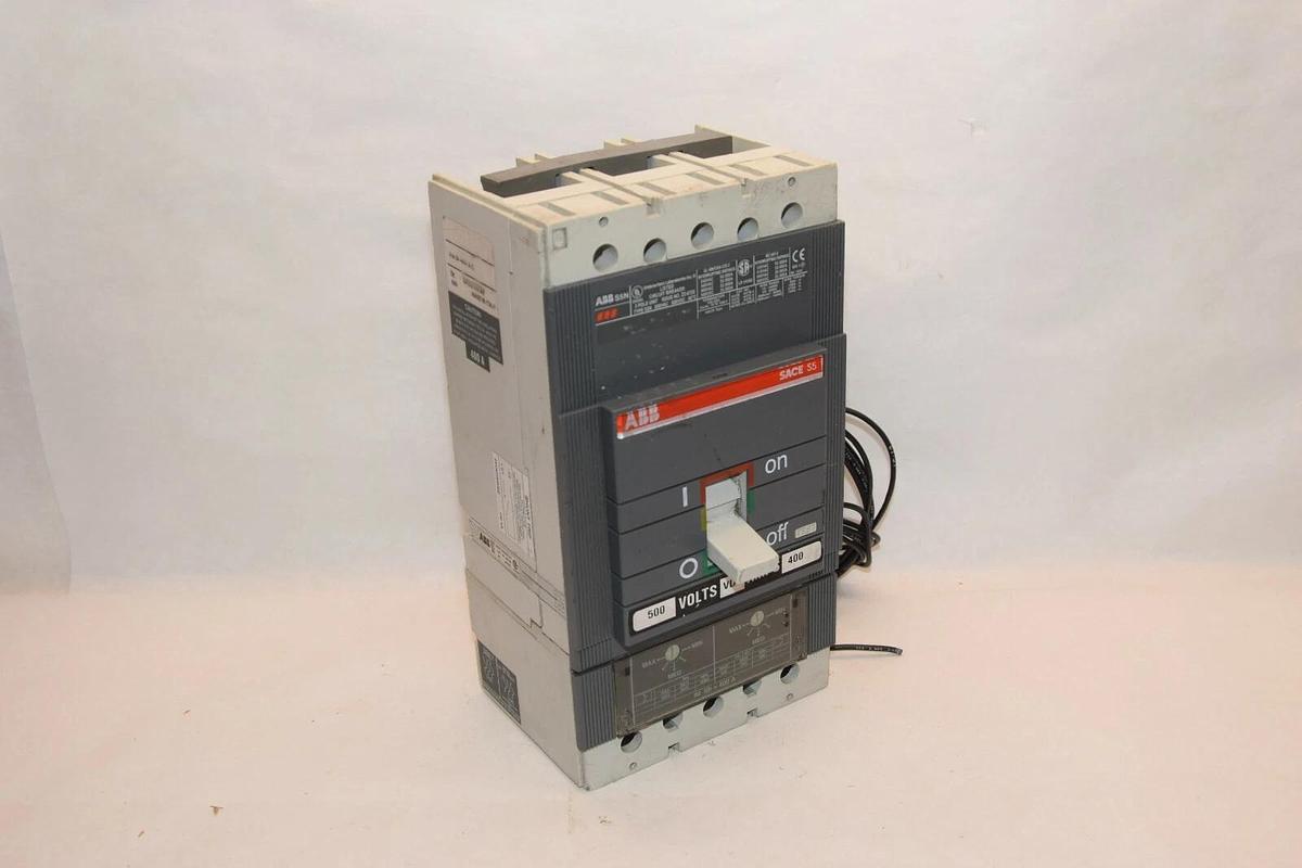 Used ABB 2P Circuit Breaker SACE S5 S5N 600Vac 500Vdc 400A 400 Amps 400 A ZZ-6725