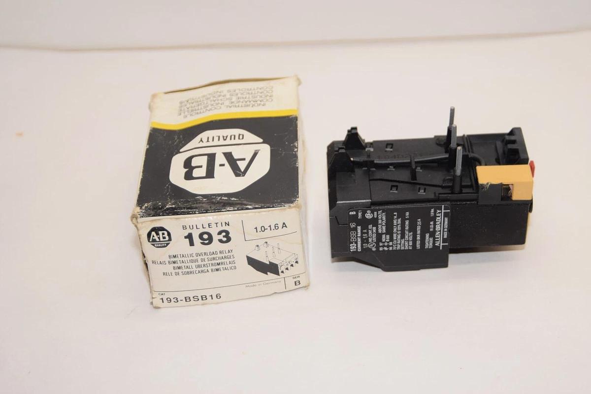 (NEW) ALLEN BRADLEY 193-BSB16 Series B 1.0-1.6A Bimetallic Overload Relay