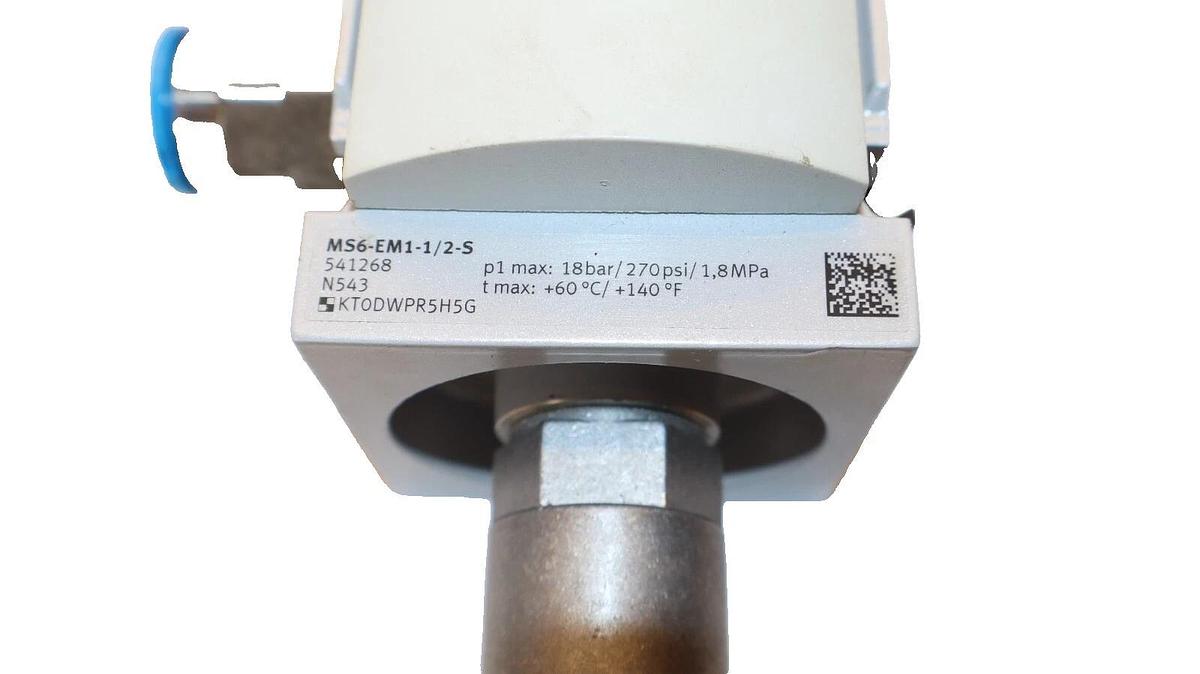 FESTO MS6-EM1-1/2-S MS6EM11/2S 18 Bar 270psi On/Off Soft Start Valve (NOS)