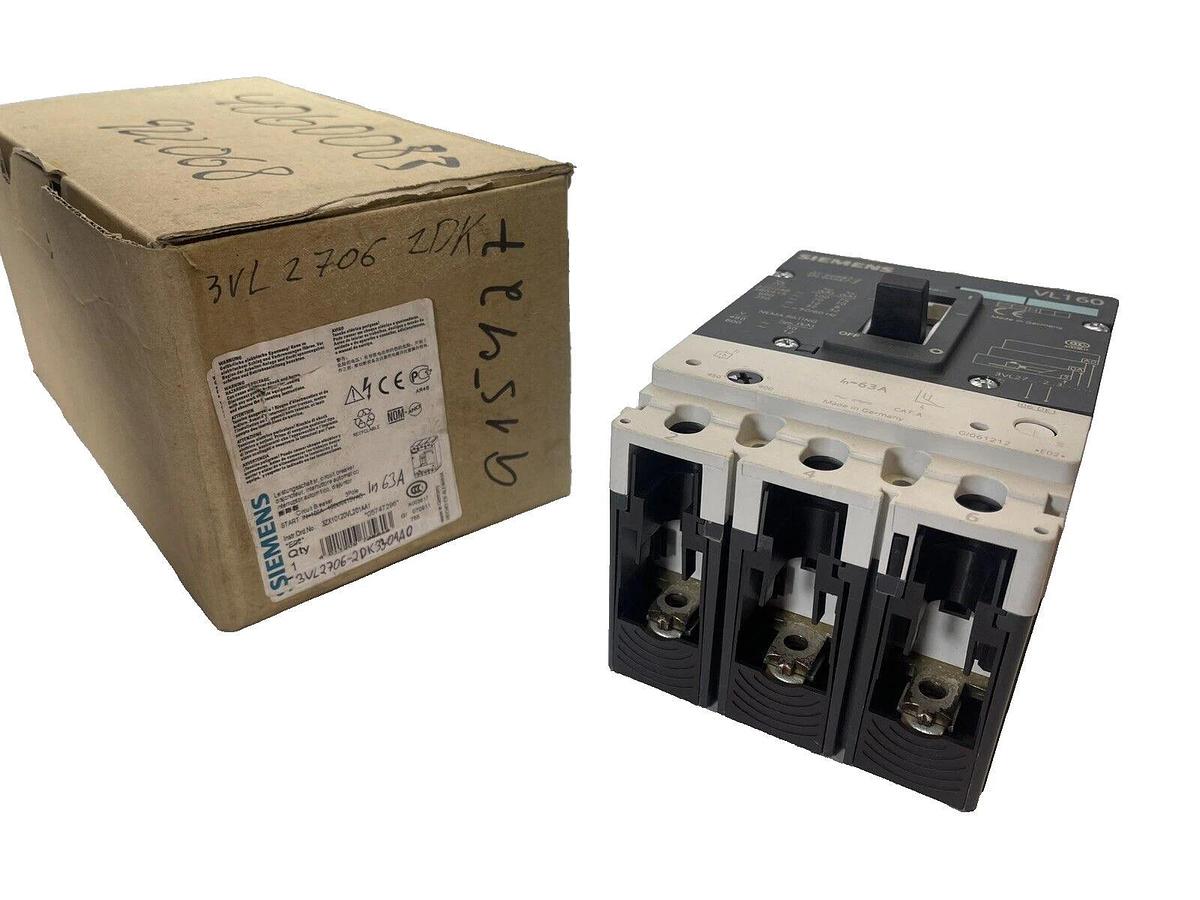 (NEW) SIEMENS 3VL2706-2DK33-0AA0 Breaker 3VL27062DK330AA0 63A 63Amp