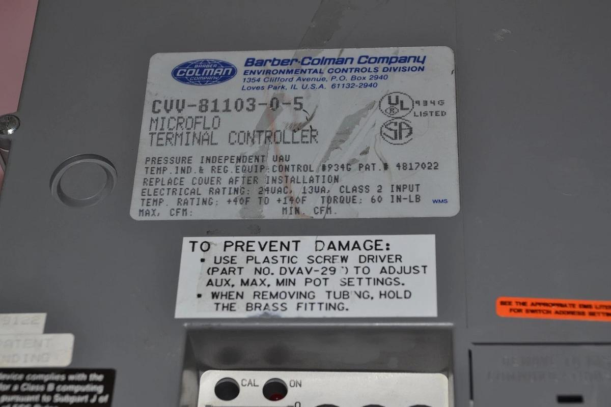 Used BARBER COLMAN CVV-81103-0-5 CVV8110305 MICROFLO TERMINAL CONTROLLER