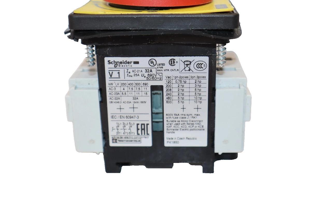 Used Schneider Electric IEC / EN 60947-3 , 32A 690V 50/60Hz Square Load Break Switch