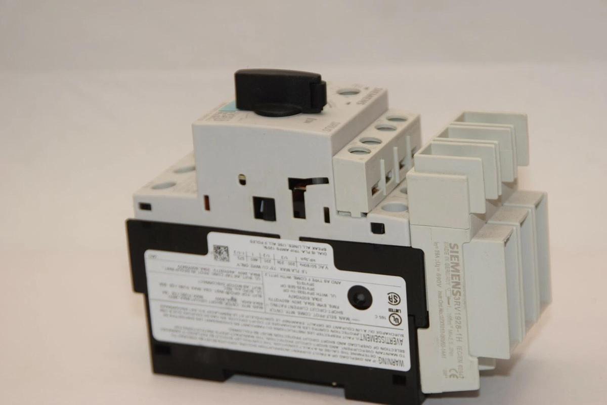 Used SIEMENS 3RV1021-1AA10 3RV10211AA10 1.1-1.6A Manual Motor Starter w/ 3RV1928-1H