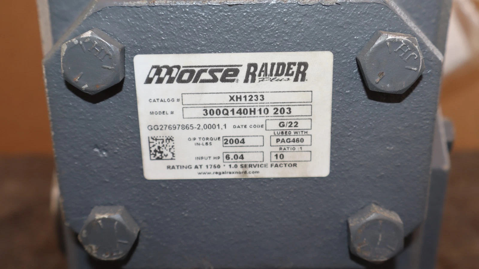 MORSE RAIDER GEAR BOX SPEED REDUCER  XH1233 300Q140H10 203 Ratio 10:1 (New)
