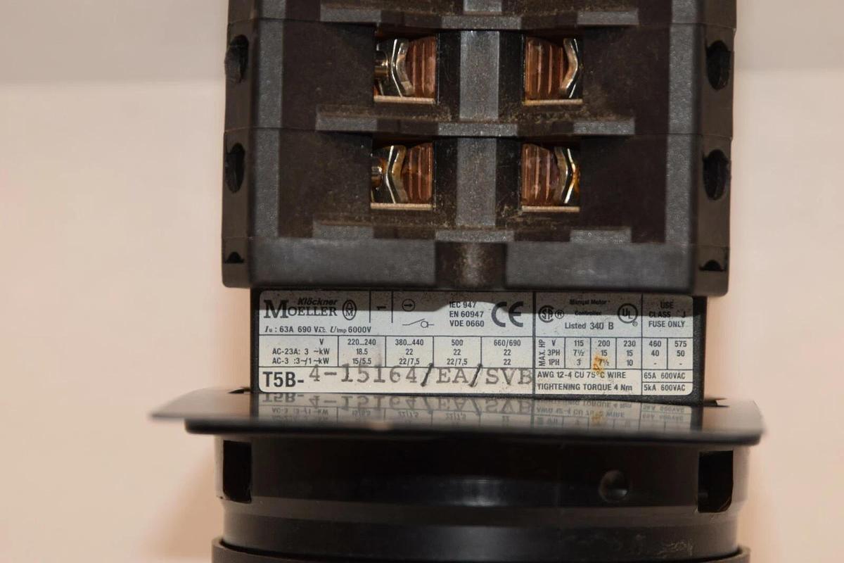 (NEW) Klockner Moeller 63A EATON T5B-4-15164/EA/SVB  Rotary Cam Switch