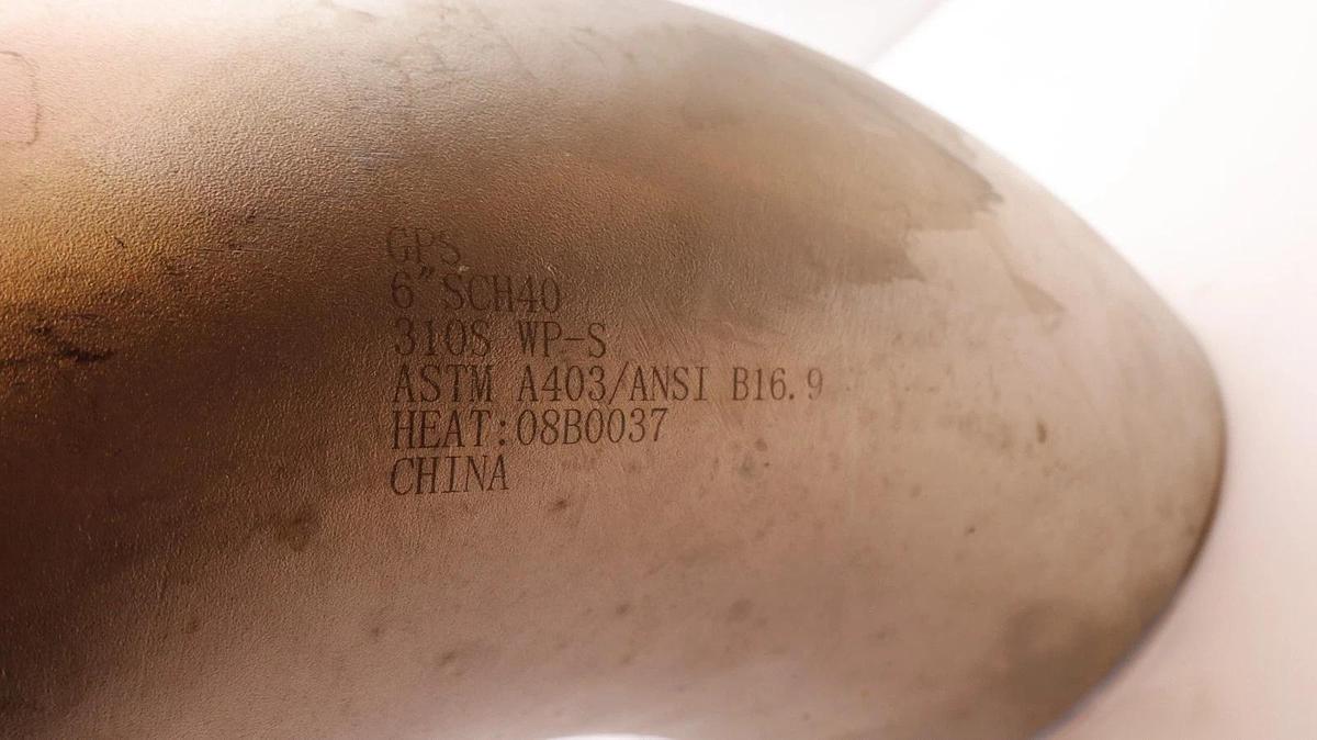 GPS 45 degree 45° Stainless Steel SS Elbow Fitting 6" SCH40 310 WP-S Weld In NOS